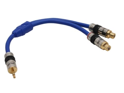 InLine 89941P, 2 x RCA, Hankjønn, 3.5mm, Hunkjønn, 0,25 m, Blå