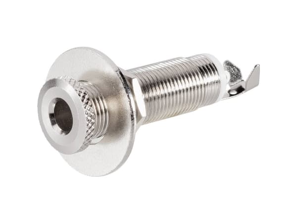 TRU COMPONENTS 1578957 Jack-stik 6,35 mm Tilslutning, indbygning vandret Poltal: 3 Stereo Sølv 1 stk