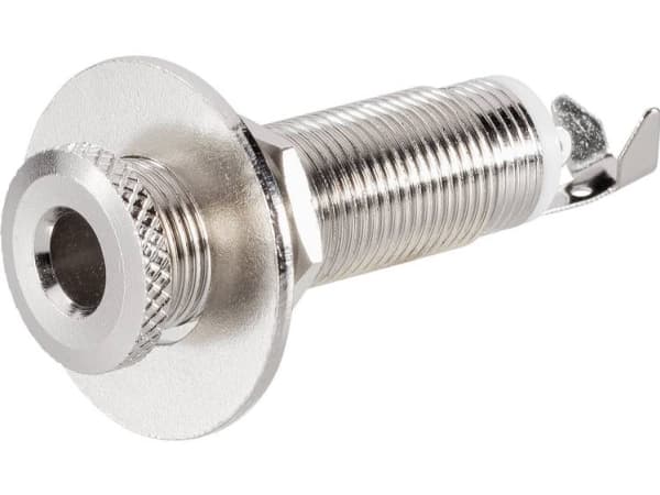 TRU COMPONENTS 1578957 Jack-stik 6,35 mm Tilslutning, indbygning vandret Poltal: 3 Stereo Sølv 1 stk