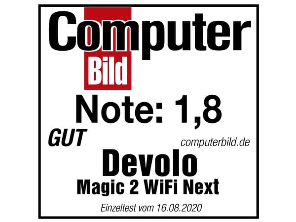 Devolo Magic 2 Wifi next Single, 1200 Mbit/s, Tyyppi F, Gigabitti Ethernet, 1000 Mbit/s, Multi User MIMO, Valkoinen