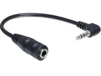 Delock - Audio-adapter - mikrostereojack hane till mini-phone stereo 3.5 mm hona - 14 cm - svart - vinklad kontakt