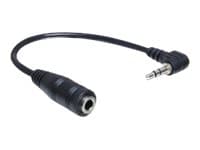 Delock - Audio-adapter - mikrostereojack hane till mini-phone stereo 3.5 mm hona - 14 cm - svart - vinklad kontakt