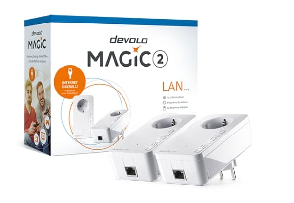 devolo Magic 2 LAN - Starter Kit - bro - - 1GbE, HomeGrid - veggpluggbar (en pakke 2)