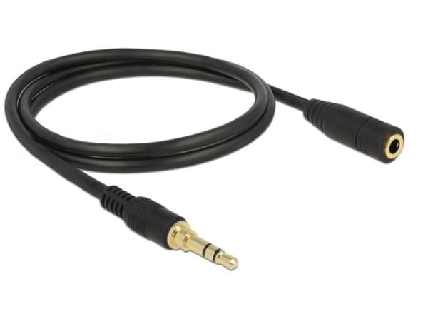 Delock - Lydforlengelseskabel - mini-phone stereo 3.5 mm hann til mini-phone stereo 3.5 mm hunn - 1 m - svart