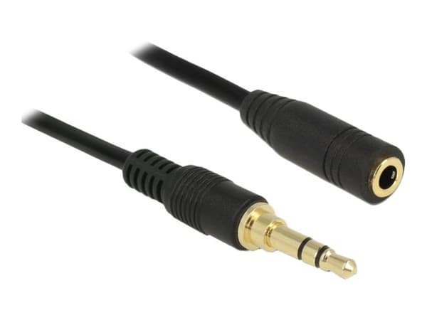 Delock - Lydforlengelseskabel - mini-phone stereo 3.5 mm hann til mini-phone stereo 3.5 mm hunn - 1 m - svart