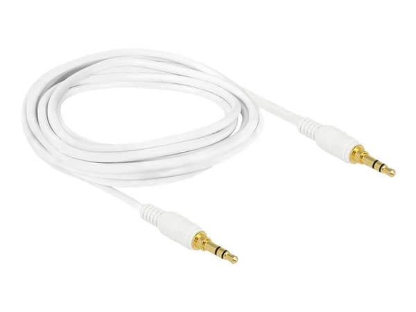 Delock - Lydkabel - mini-phone stereo 3.5 mm hann til mini-phone stereo 3.5 mm hann - 2 m - hvit