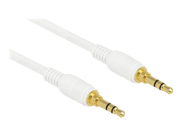 Delock - Lydkabel - mini-phone stereo 3.5 mm hann til mini-phone stereo 3.5 mm hann - 2 m - hvit