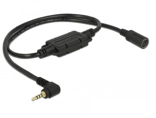 Navilock - GPS-kabel - 6-PIN DIN hona till 4-pin mikrokontakt hane vinklad - 52 cm - svart