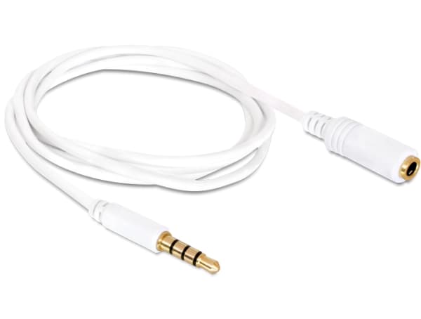 Delock - Lydforlengelseskabel - mini-phone stereo 3.5 mm hunn til mini-phone stereo 3.5 mm hann - 50 cm - hvit