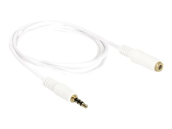 Delock - Lydforlengelseskabel - mini-phone stereo 3.5 mm hunn til mini-phone stereo 3.5 mm hann - 50 cm - hvit