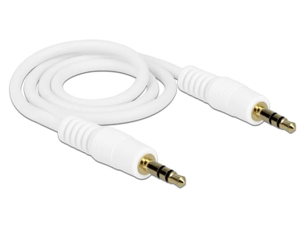 Delock - Lydkabel - mini-phone stereo 3.5 mm hann til mini-phone stereo 3.5 mm hann - 50 cm - hvit