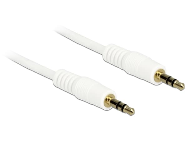 Delock - Lydkabel - mini-phone stereo 3.5 mm hann til mini-phone stereo 3.5 mm hann - 50 cm - hvit