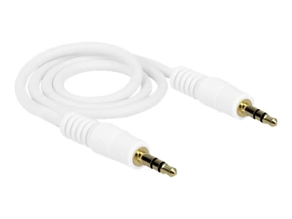Delock - Lydkabel - mini-phone stereo 3.5 mm hann til mini-phone stereo 3.5 mm hann - 50 cm - hvit