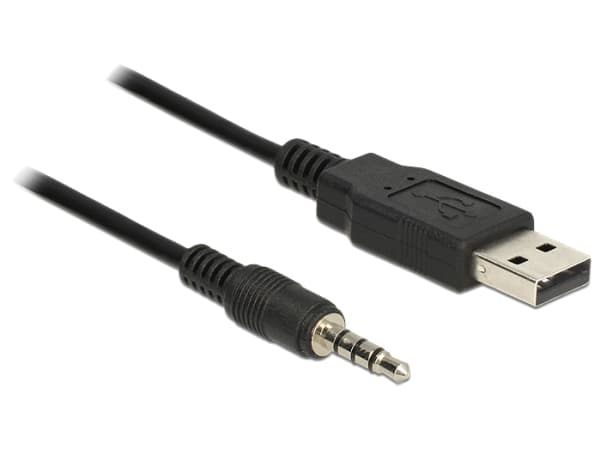 DeLOCK 1.8m USB2.0-A/3.5mm, 3.5mm, Uros, USB A-tyyppi, Uros, 1,8 m, Musta