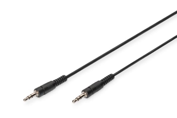 ASSMANN - Lydkabel - mini-phone stereo 3.5 mm hann til mini-phone stereo 3.5 mm hann - 2.5 m - skjermet - svart - formstøpt