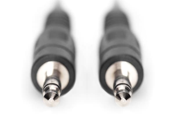 ASSMANN - Lydkabel - mini-phone stereo 3.5 mm hann til mini-phone stereo 3.5 mm hann - 2.5 m - skjermet - svart - formstøpt