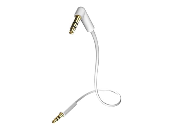 in-akustik Star Jack 90° MP3 lydkabel - Lydkabel - stereo minijack plugg hann til stereo minijack plugg hann - 75 cm - dobbel skjermet - hvit - 90° p