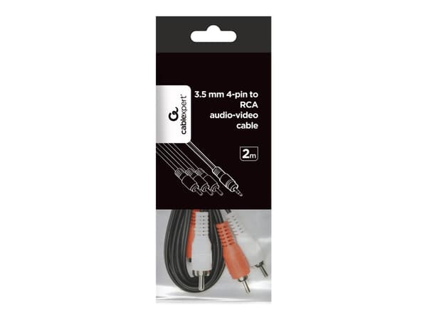 Cablexpert - Video/audiokaapeli - 4-nastainen minipistoke RCA x 3 pistokkeeseen - 2 m