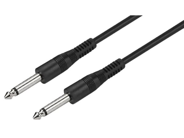 Monacor MCC-122/SW, 6.35mm, Hankjønn, 6.35mm, Hankjønn, 1,2 m, Sort