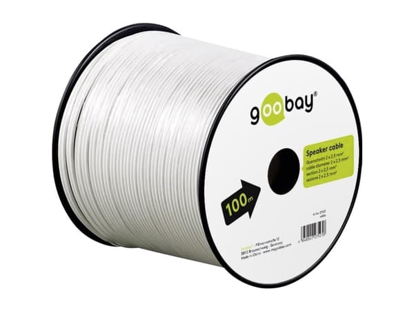 Goobay LSK 2x2,5 - 100m, 100 m, Hvit