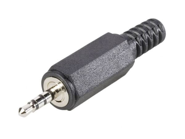 BKL Electronic 1107020 Jakkipistoke 2,5 mm Liitin, suora Navat: 4 Stereo Musta 1 kpl