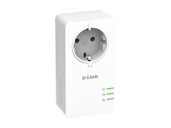 D-Link PowerLine AV2 1000 HD Gigabit Passthrough Kit DHP-P601AV - Strømlinjeadaptersett 1GbE, HomePlug AV (HPAV) 2.0, IEEE 1901 - veggpluggbar