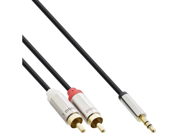 InLine 5.0m 3.5mm - 3.5mm, 3.5mm, 3.5mm, Hanstik, 2 x RCA, Hanstik, 5 m, Svart