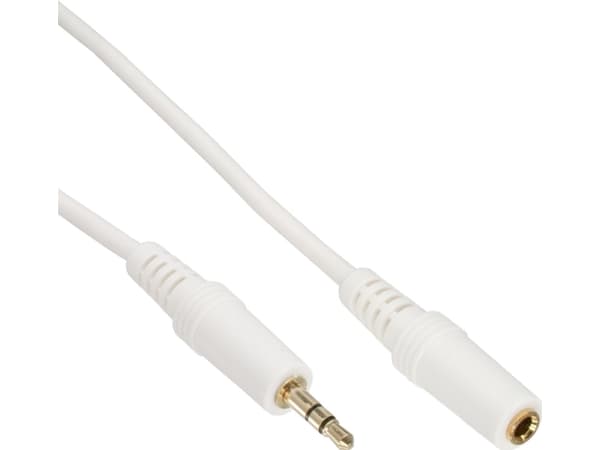InLine 99934W, 3,5 mm, manlig kontakt, 3,5 mm, kvinnlig kontakt, 1 m, vit