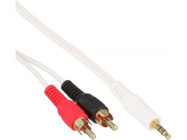 InLine 89936W, Hankjønn, 3.5mm, Hankjønn, 2,5 m, Hvit