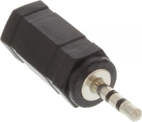 InLine 99308B, 2.5mm, Manlig kontakt, 3.5mm, Kvinnlig kontakt, 0,2 m, Svart