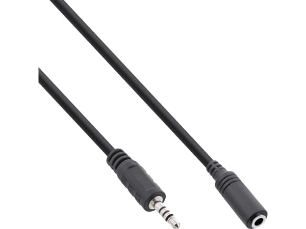 InLine 99308B, 2.5mm, Manlig kontakt, 3.5mm, Kvinnlig kontakt, 0,2 m, Svart