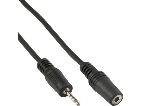 InLine 99308D, 2.5mm, Hankjønn, 3.5mm, Hunkjønn, 1 m, Sort