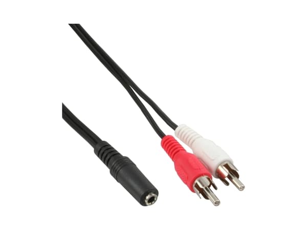 InLine 89940C, 2 x RCA, Hankjønn, 3.5mm, Hunkjønn, 2 m, Sort
