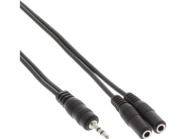 InLine 99300D, 3.5mm, Hankjønn, 2 x 3.5mm, Hunkjønn, 5 m, Sort