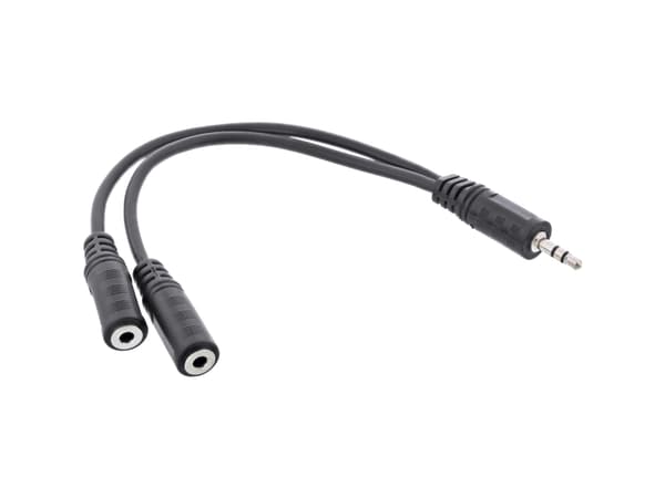 InLine 99300D, 3.5mm, Hankjønn, 2 x 3.5mm, Hunkjønn, 5 m, Sort