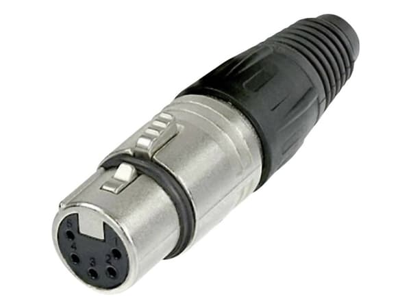 Neutrik NTR-NC5FX, XLR, Svart, Silver, mässing, Nickel, Polyamid, Polyoximetylen (POM), Polyuretan, Zink stål, UL, UL 94 HB, IEC 61076-2-103, IP 40,I