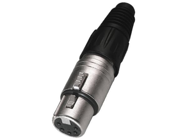 Neutrik NTR-NC5FX, XLR, Svart, Silver, mässing, Nickel, Polyamid, Polyoximetylen (POM), Polyuretan, Zink stål, UL, UL 94 HB, IEC 61076-2-103, IP 40,I