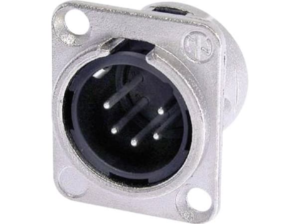 Neutrik NTR-NC5MDL1, XLR, Sort, Sølv, Messing, Nickel, Polyamid, Stål, Zink-stål, Nickel, UL, UL 94 HB, IEC 61076-2-103, IP 40, IEC 68-2-20, -30 - 80