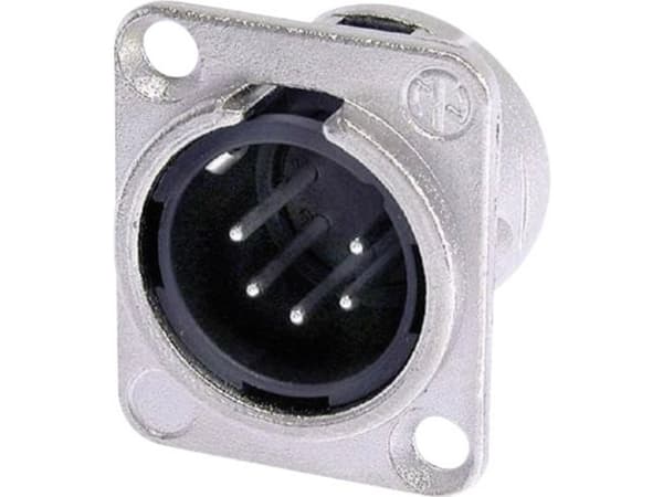 Neutrik NTR-NC5MDL1, XLR, Sort, Sølv, Messing, Nickel, Polyamid, Stål, Zink-stål, Nickel, UL, UL 94 HB, IEC 61076-2-103, IP 40, IEC 68-2-20, -30 - 80