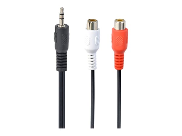 Gembird - Audio-adapter - RCA x 2 hona till mini-phone stereo 3.5 mm hane - 20 cm - svart