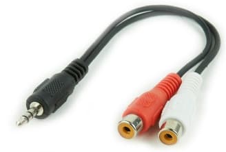 Gembird - Audio-adapter - RCA x 2 hona till mini-phone stereo 3.5 mm hane - 20 cm - svart