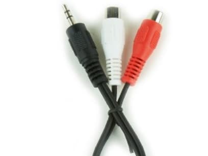 Gembird - Audio-adapter - RCA x 2 hona till mini-phone stereo 3.5 mm hane - 20 cm - svart