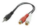 Miniatyrbild 1 av 5: Gembird - Audio-adapter - RCA x 2 hona till mini-phone stereo 3.5 mm hane - 20 cm - svart
