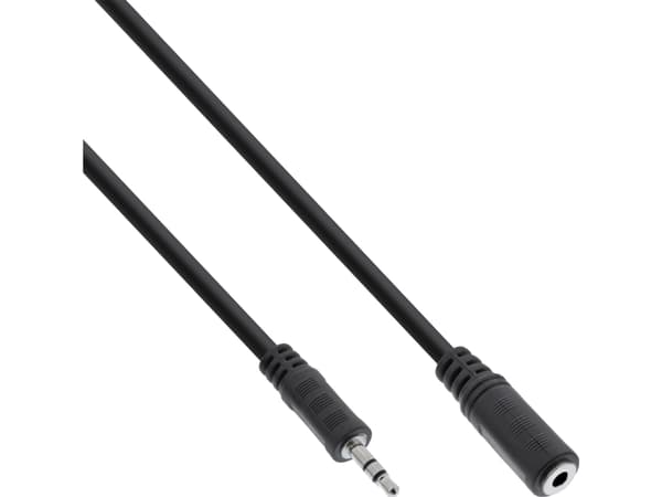 InLine 99934A, 3,5 mm, manlig kontakt, 3,5 mm, kvinnlig kontakt, 1,5 m, svart