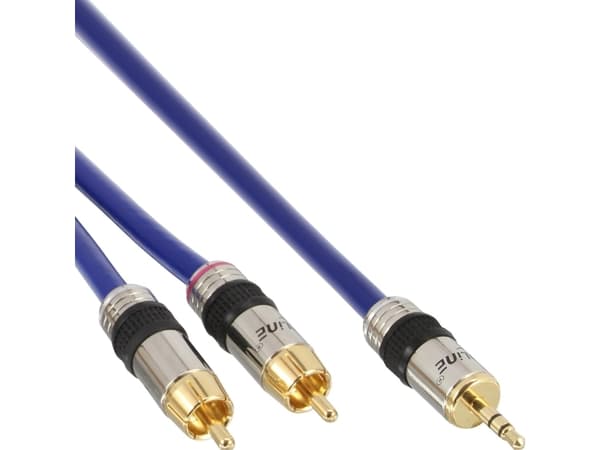 InLine 89931P, Hankjønn, 3.5mm, Hankjønn, 1 m, Blå