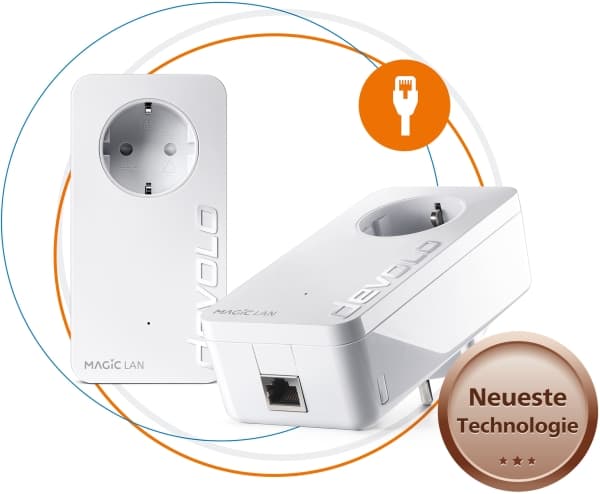 devolo Magic 1 LAN - Starter Kit - bro - - 1GbE, HomeGrid - veggpluggbar (en pakke 2)