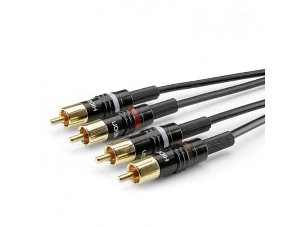 Sommer Cable HBP-C2-0900 Jack / Phono Audio Tilslutningskabel [2x Cinch-stik - 2x Cinch-stik] 9.00 m Sort