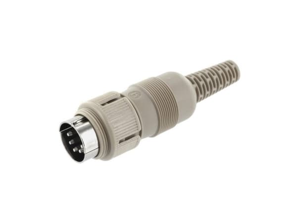 Hirschmann 930 965-517-1 DIN-rundstik Stik, lige Poltal: 5 Grå 1 stk