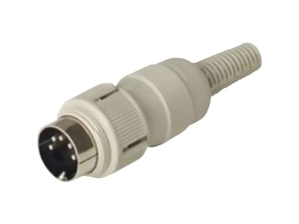 Hirschmann 930 965-517-1 DIN-rundstik Stik, lige Poltal: 5 Grå 1 stk