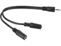 Miniatyrbilde 3 av 5: Goobay AVK 317-020 0.2m, 3.5mm, Hankjønn, 2 x 3.5mm, Hunkjønn, 0,2 m, Sort